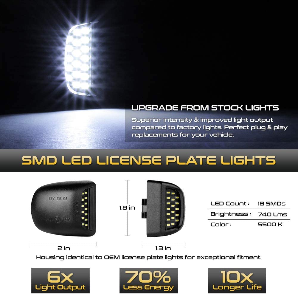 Super Bright LED License Plate Light Kit (2-pack)