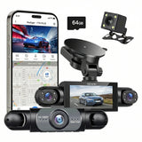 360° 4-Channel Dash Cam with WiFi & Night Vision