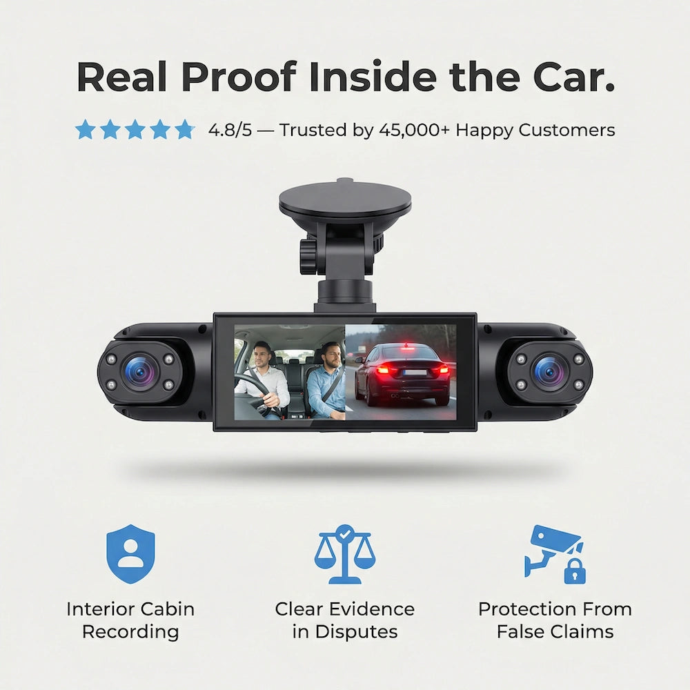 360° 4-Channel Dash Cam with WiFi & Night Vision
