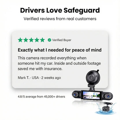 360° 4-Channel Dash Cam with WiFi & Night Vision